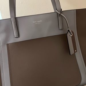 Kate Spade Two-tone Grey Oversized Tote